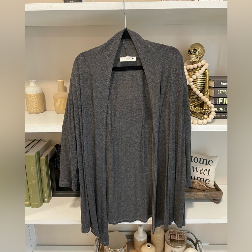Draped Open Front Cardigan - Picture 8 of 10